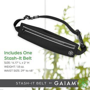 Gaiam Unisex Adult Running Black Belt Stash-It Bag